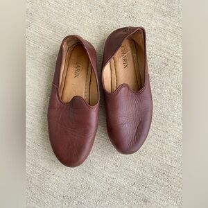 Charix Handmade Camel Turkish Loafers, Size 5